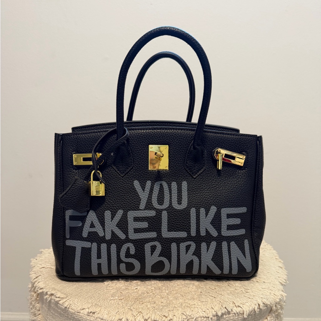 1-1 Saturday House 30cm Black Birkin W/ Gold Hardware 'You Fakelike This Birkin